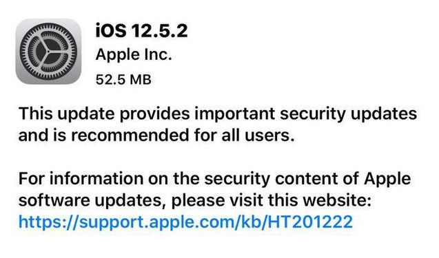慈溪苹果手机维修分享iOS12.5.2发布，建议所有老苹果用户安装 